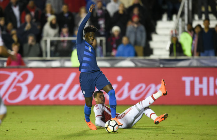 Timothy Weah with USMNT