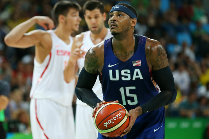 Carmelo Anthony with USA Basketball team in 2016
