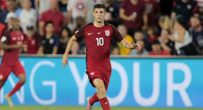 Christian Pulisic with USA in 2017