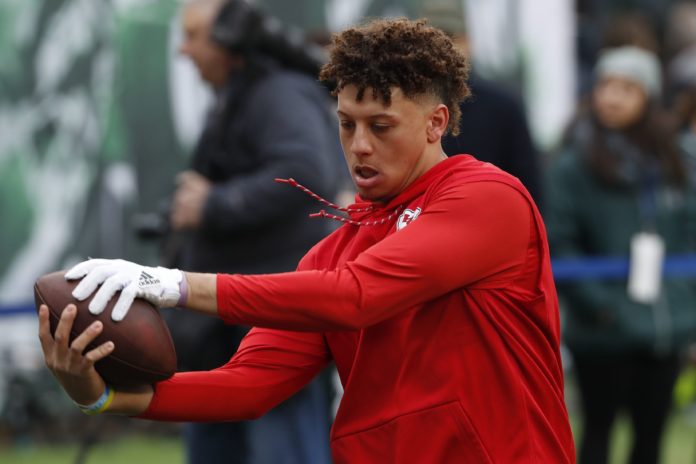 Patrick Mahomes with Chiefs in 2017