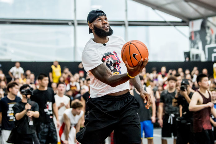 LeBron James at the China tour in 2018