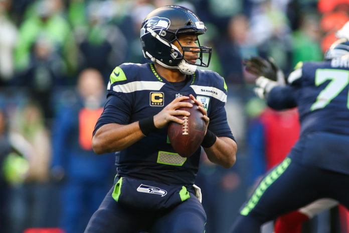 Russell Wilson with the Seattle Seahawks