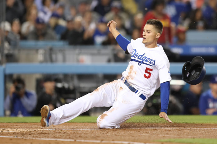 Corey Seager with the Los Angeles Dodgers in 2019