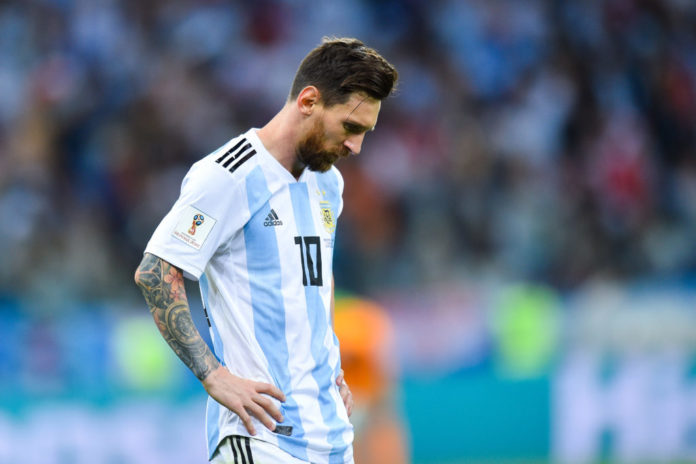 Lionel Messi with Argentina in 2018