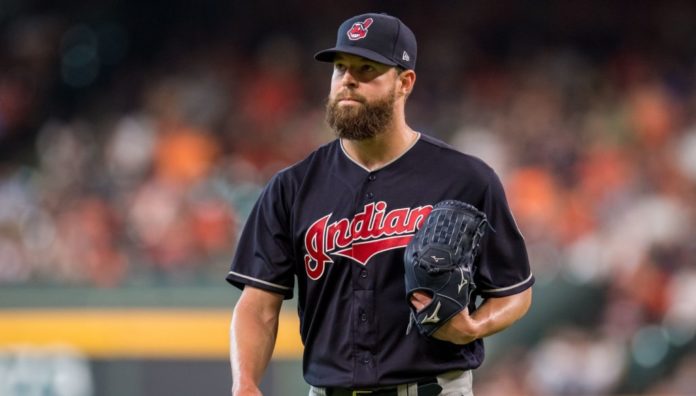 Corey Kluber with the Indians in 2018