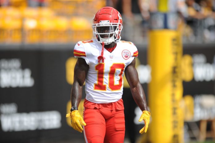 Tyreek Hill with the Chiefs in 2018