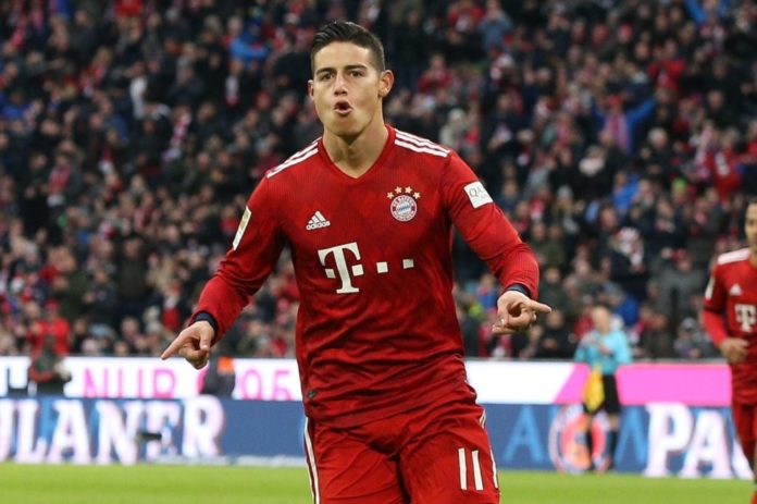 James Rodriguez during his loan with Bayern in 2019
