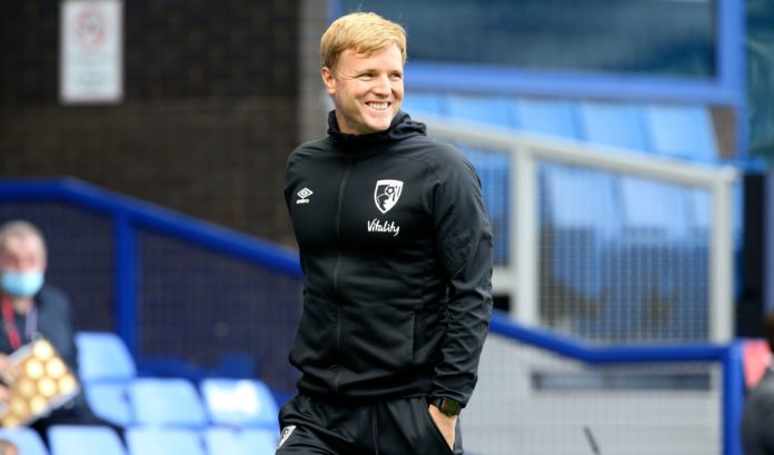 Eddie Howe with Bournemouth in 2020