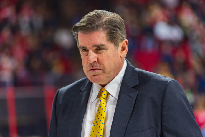 Peter Laviolette during his time as Nashville Predators Head Coach in 2019