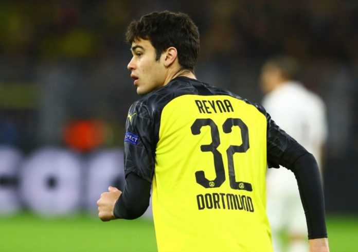 Giovanni Reyna during Borussia Dortmund v Paris Saint Germain match in February 2020