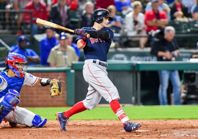 Andrew Benintendi with Red Sox in 2018