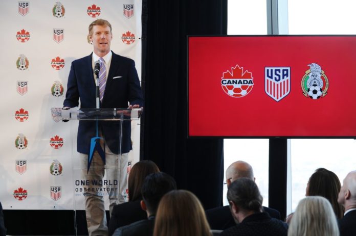 Former U.S. international Alexi Lalas announces U.S., Mexico, and Canada bid to host 2026 World Cup