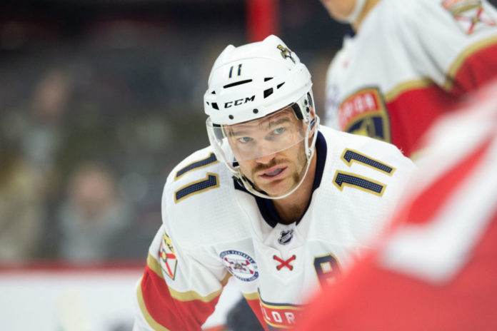 Jonathan Huberdeau with the Panthers in 2018