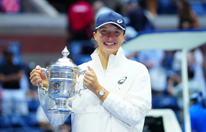 Iga Swiatek celebrates winning the Ladies' Singles Final US Open Championships 2022