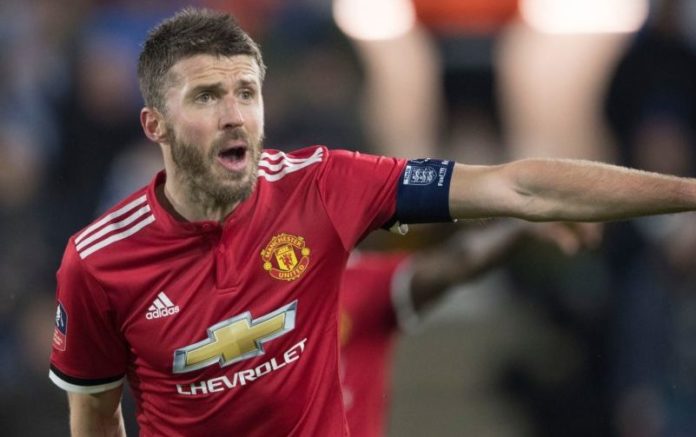 Michael Carrick with Manchester United in 2018