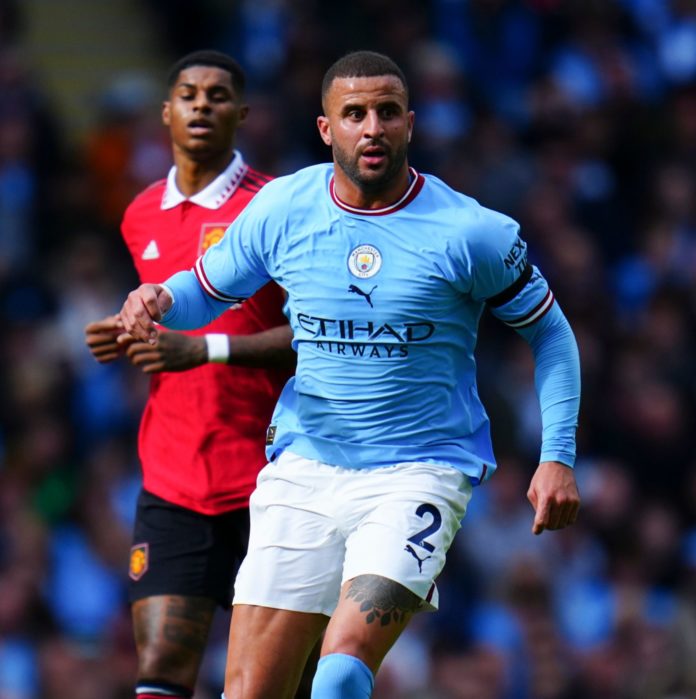 Kyle Walker with Manchester City in October 2022
