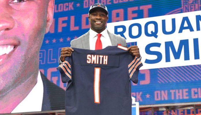 Roquan Smith at draft night in 2018