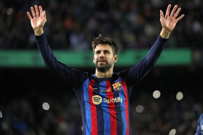 Tribute to Gerard Pique at the end of the match between FC Barcelona and UD Almeria in November 2022