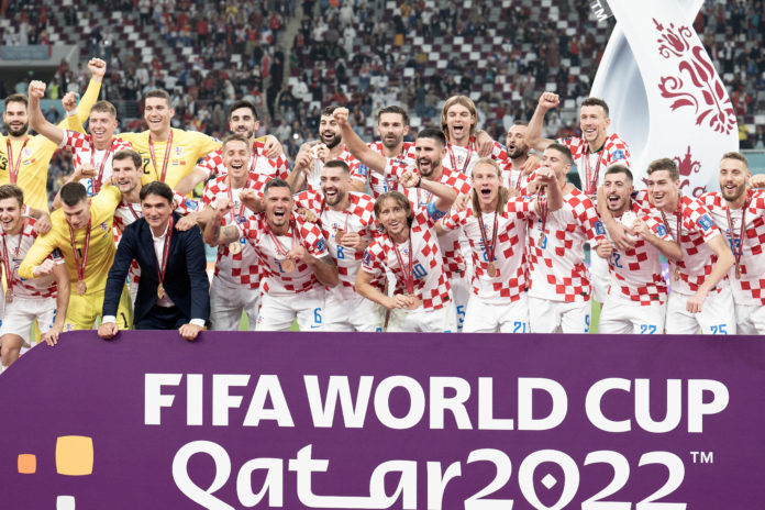 Croatia celebrates after the win against Croatia during the FIFA World Cup Qatar 2022