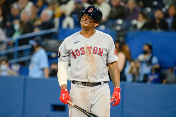 Boston Red Sox third baseman Rafael Devers in April 2022