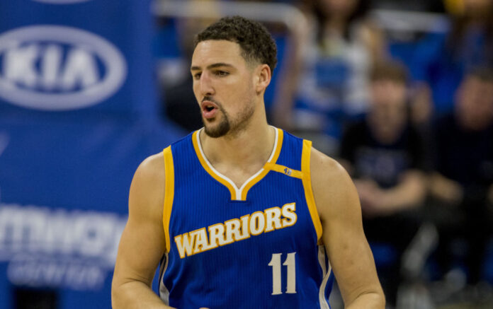 Klay Thomson with the Golden State Warriors in 2017.