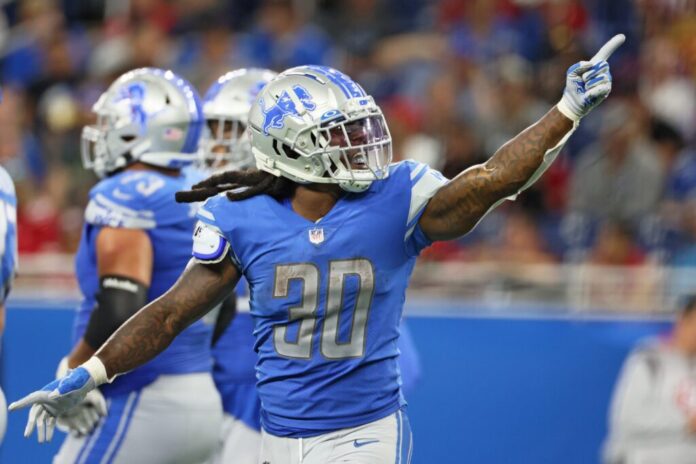 Jamaal Williams with Detroit Lions in 2021.