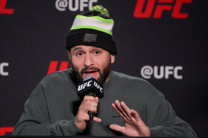 Jorge Masvidal meets with the press in 2022.