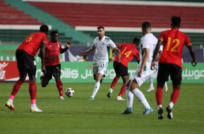 Rachid Ghezzal with Algeria in the African Cup of Nations Qualifier in June 2022.