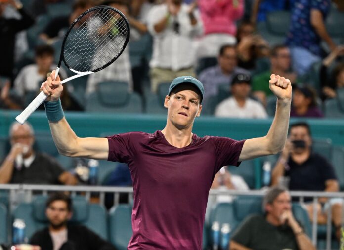 Jannik Sinner at the Men's Semi Finals during the Miami Open in March 2023