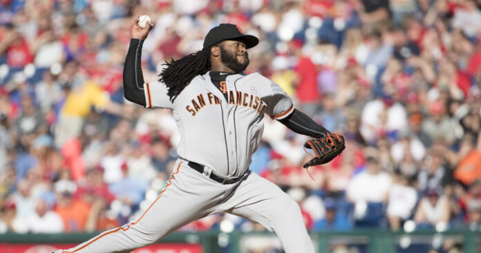 Johnny Cueto with the Giants in2017