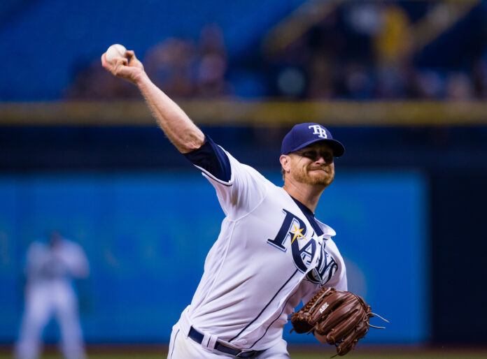 Tampa Bay Rays starting pitcher Alex Cobb with Tampa Bay Rays in 2017.