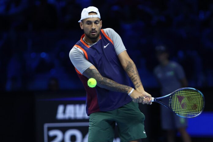 Nick Kyrgios of Australia at Day Four of the Nitto ATP World Tour Finals in 2022