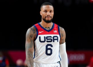 Damian Lillard with Team United States in 2021