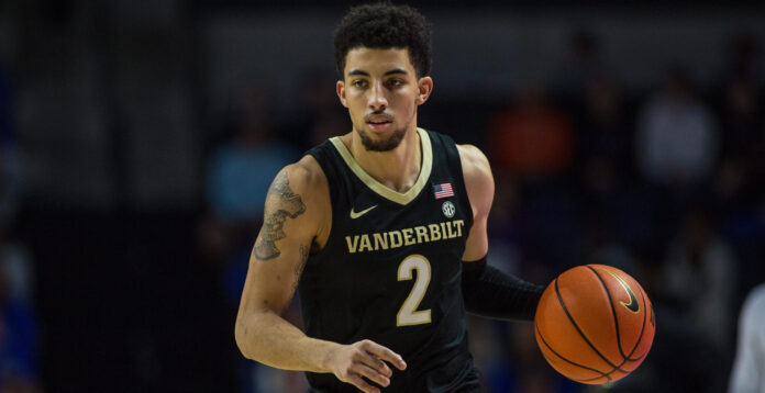 Scotty Pippen Jr. with the Vanderbilt Commodores in January 2022