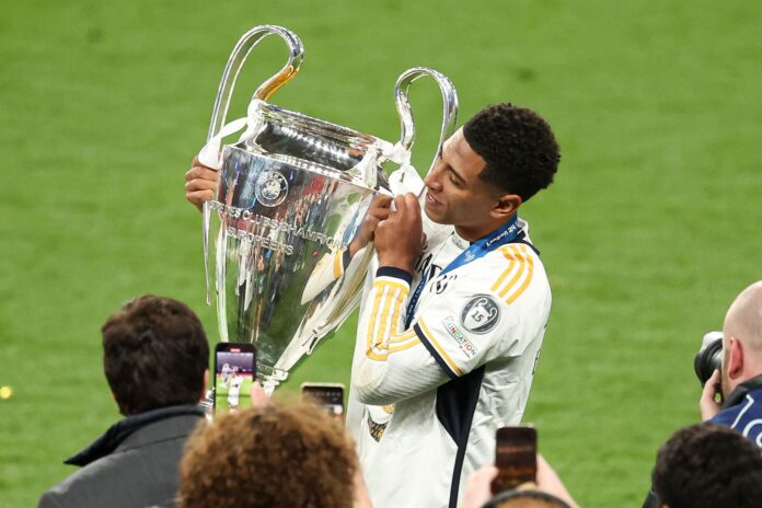 Jude Bellingham with Real Madrid after the UEFA Champions League, London, UK in June 2024